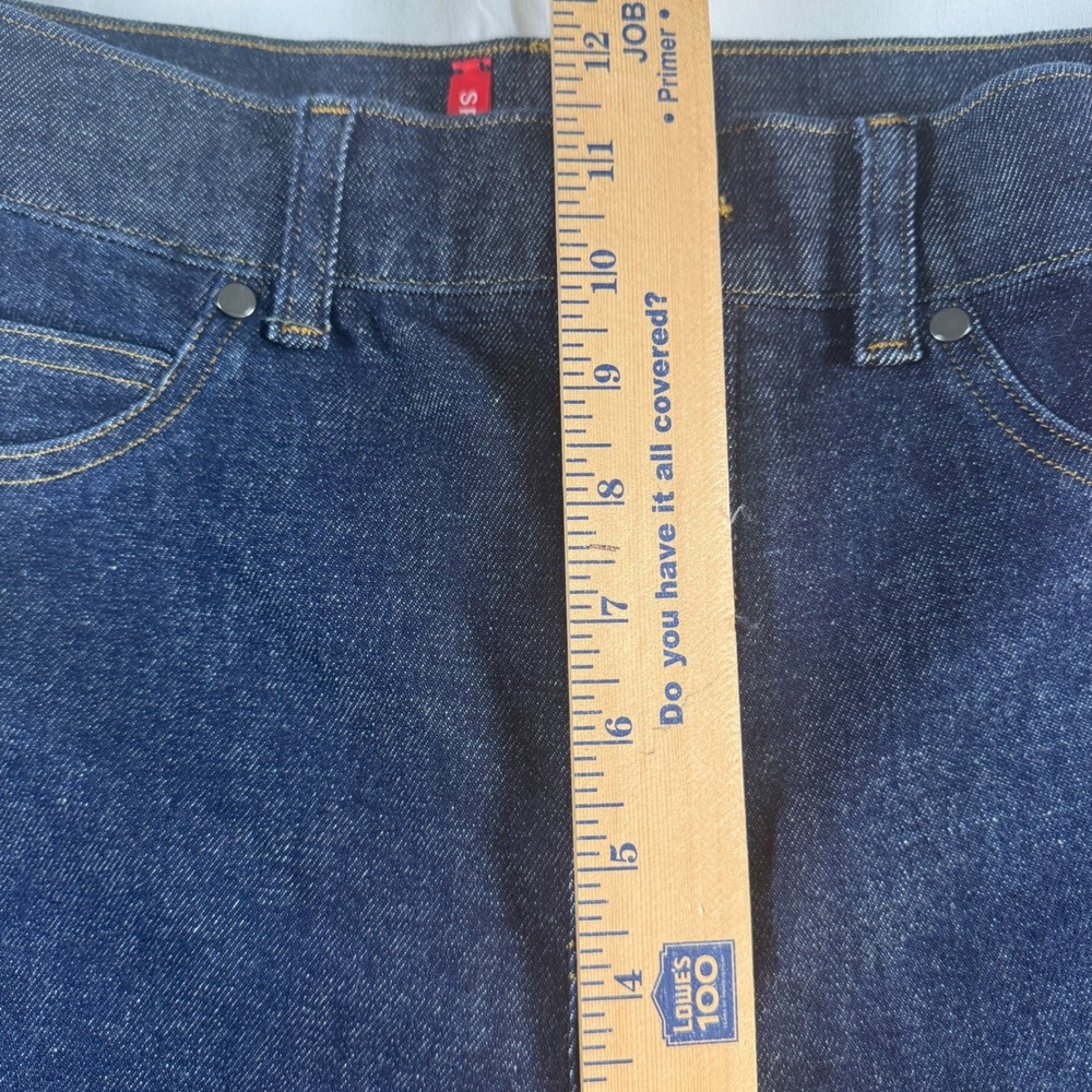 Spanx Wide Leg Denim Women Large Raw Indigo High Rise Shaping‎ Jeans 20547R NEW - Picture 7 of 10